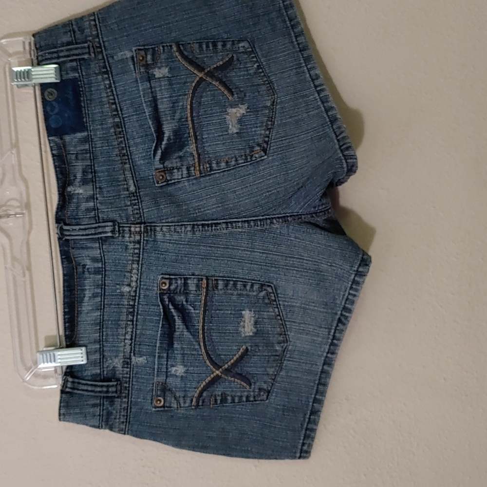 Women’s Denim Shorts in Blue - Casual Distressed Cutoff - Picture 5 of 10